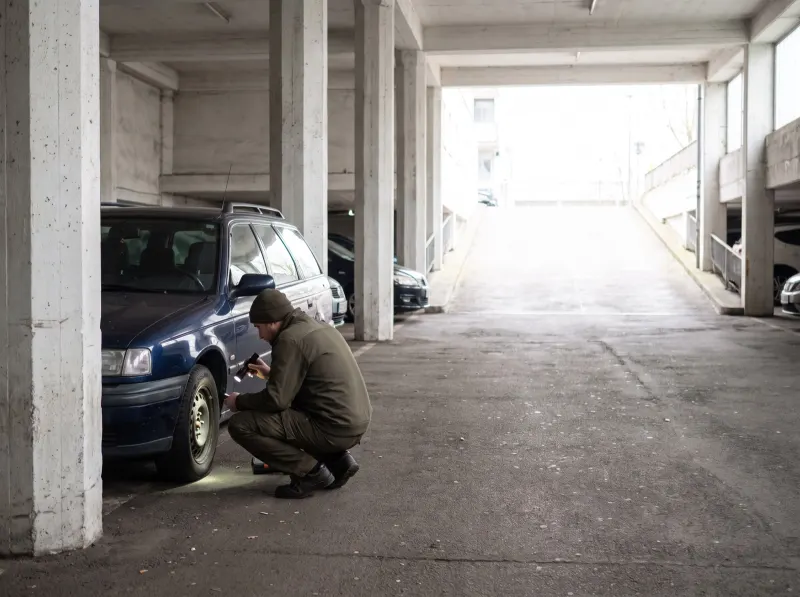 Marder in der Tiefgarage